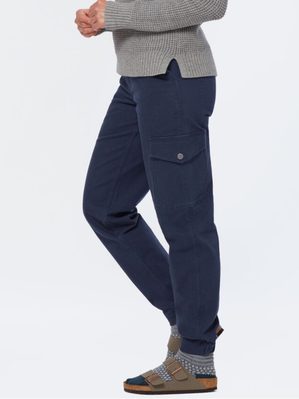 Duluth Trading Co Women's Cargo Reserve Jogger Pants 12 Navy Blue Cotton Hiking
